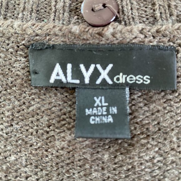 Alyx Womens Grey with Brown Undertones Scoop Neck Sweater Dress Size XL - Picture 3 of 8